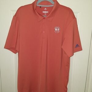 Adidas Golf Orange Short Sleeve Polo Shirt Men's sz Large